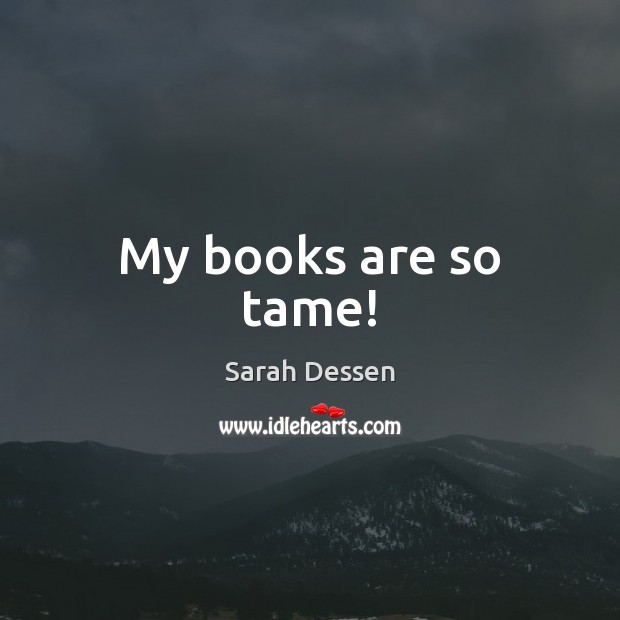 My books are so tame! Sarah Dessen Picture Quote