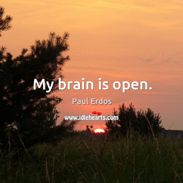 My brain is open. Paul Erdos Picture Quote