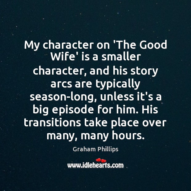 My character on ‘The Good Wife’ is a smaller character, and his Graham Phillips Picture Quote
