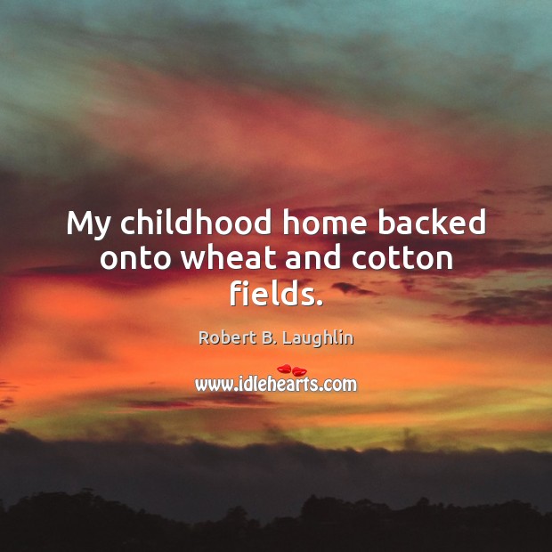 My childhood home backed onto wheat and cotton fields. Image