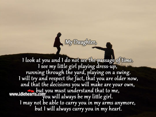 My daughter, I will always carry you in my heart. Image