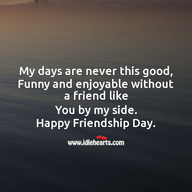 My days are never funny without a friend like you Friendship Day Quotes Image
