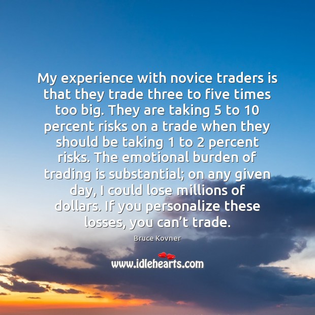 My experience with novice traders is that they trade three to five Image