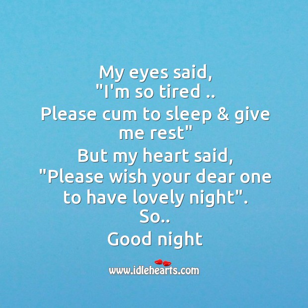 My eyes said Good Night Messages Image