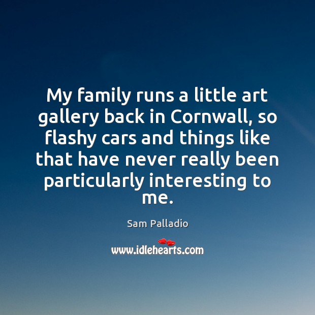 My family runs a little art gallery back in Cornwall, so flashy Sam Palladio Picture Quote