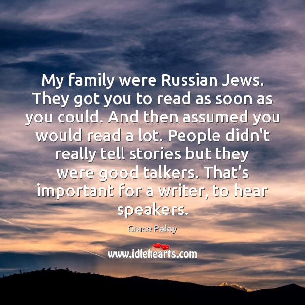 My family were Russian Jews. They got you to read as soon Image