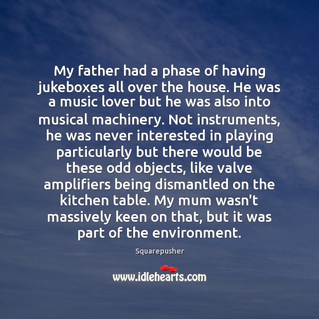 My father had a phase of having jukeboxes all over the house. Environment Quotes Image