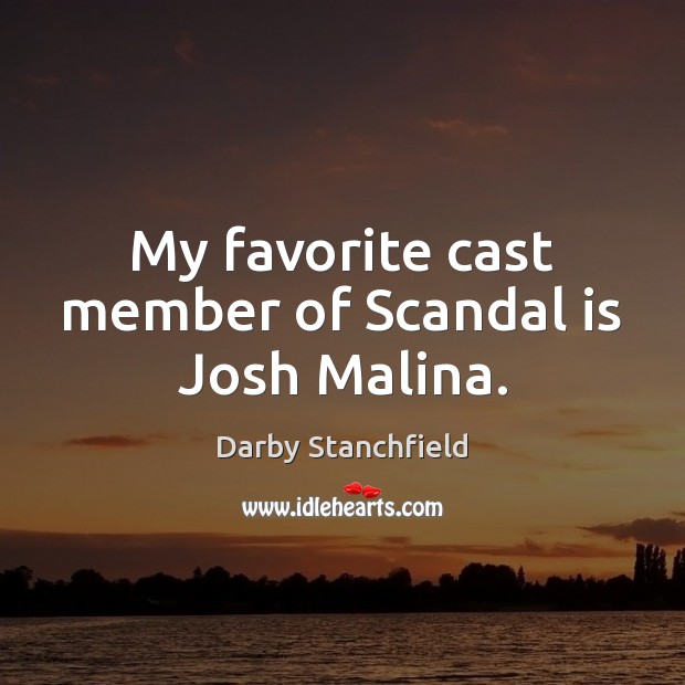 My favorite cast member of Scandal is Josh Malina. Darby Stanchfield Picture Quote