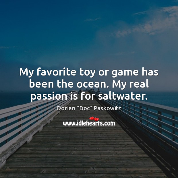 My favorite toy or game has been the ocean. My real passion is for saltwater. Image
