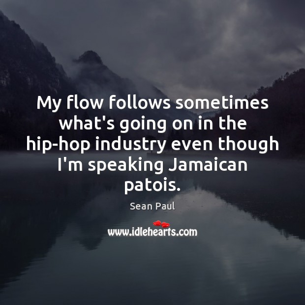 My flow follows sometimes what’s going on in the hip-hop industry even Sean Paul Picture Quote