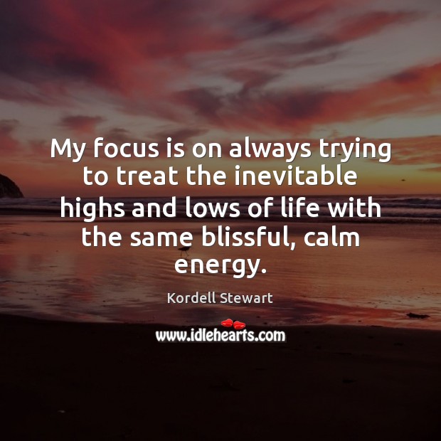 My focus is on always trying to treat the inevitable highs and Image