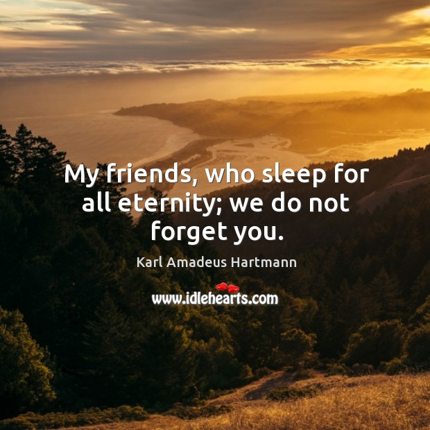 My friends, who sleep for all eternity; we do not forget you. Image