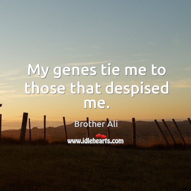 My genes tie me to those that despised me. Brother Ali Picture Quote