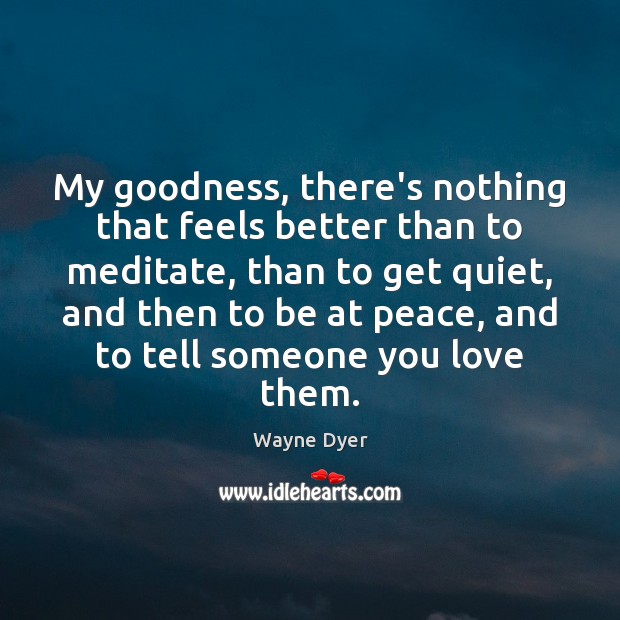 My goodness, there’s nothing that feels better than to meditate, than to Wayne Dyer Picture Quote