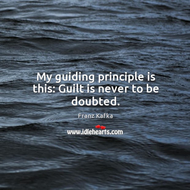My guiding principle is this: guilt is never to be doubted. Image