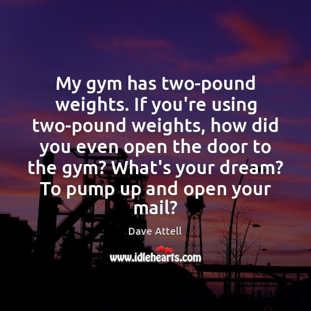 My gym has two-pound weights. If you’re using two-pound weights, how did Dave Attell Picture Quote