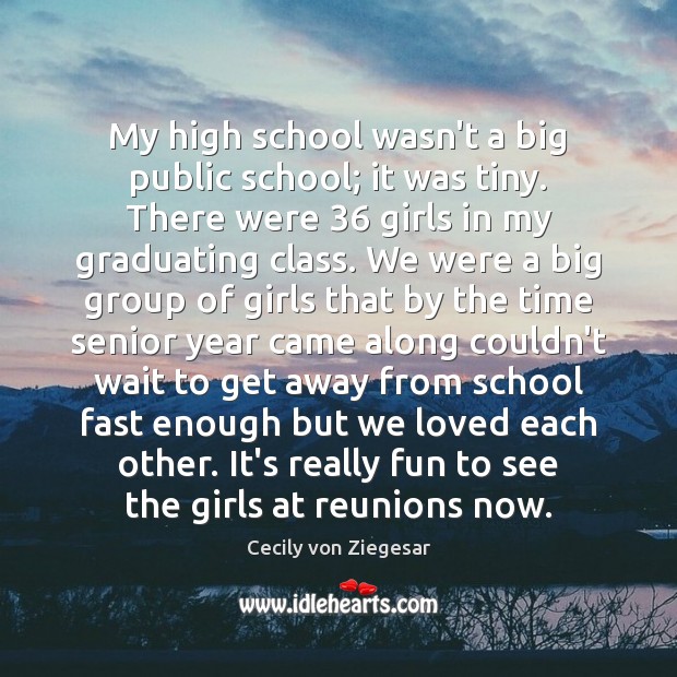 My high school wasn’t a big public school; it was tiny. There Cecily von Ziegesar Picture Quote