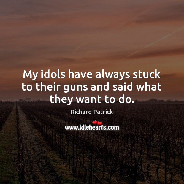 My idols have always stuck to their guns and said what they want to do. Richard Patrick Picture Quote