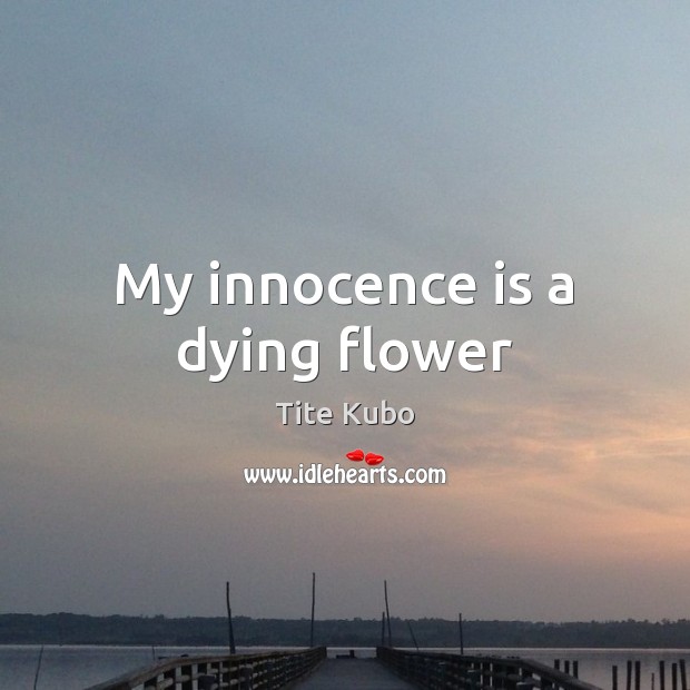 My innocence is a dying flower Tite Kubo Picture Quote