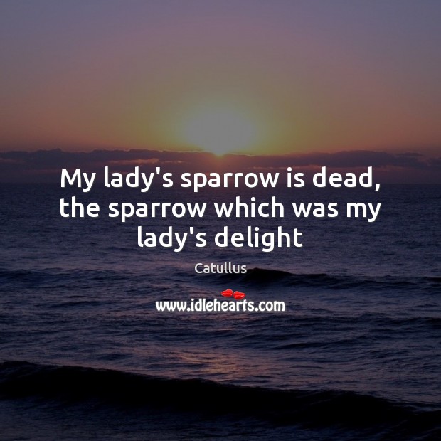 My lady’s sparrow is dead, the sparrow which was my lady’s delight Image
