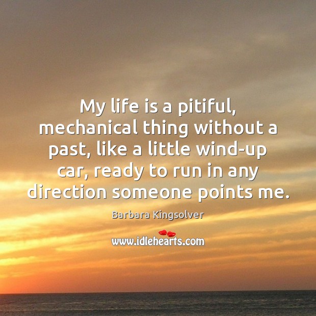 My life is a pitiful, mechanical thing without a past, like a Barbara Kingsolver Picture Quote