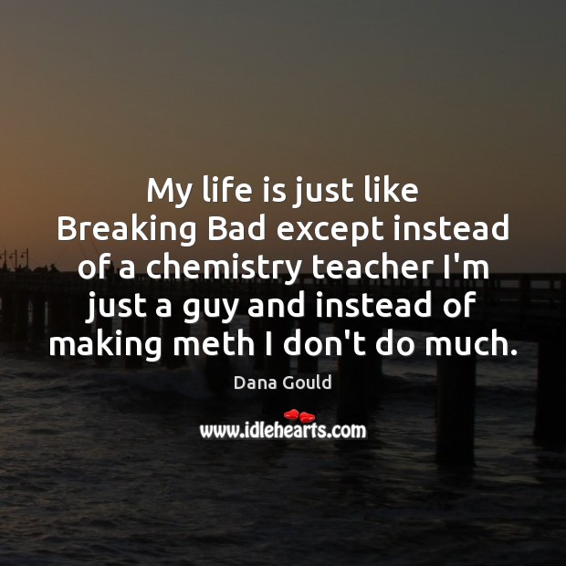 My life is just like Breaking Bad except instead of a chemistry Dana Gould Picture Quote