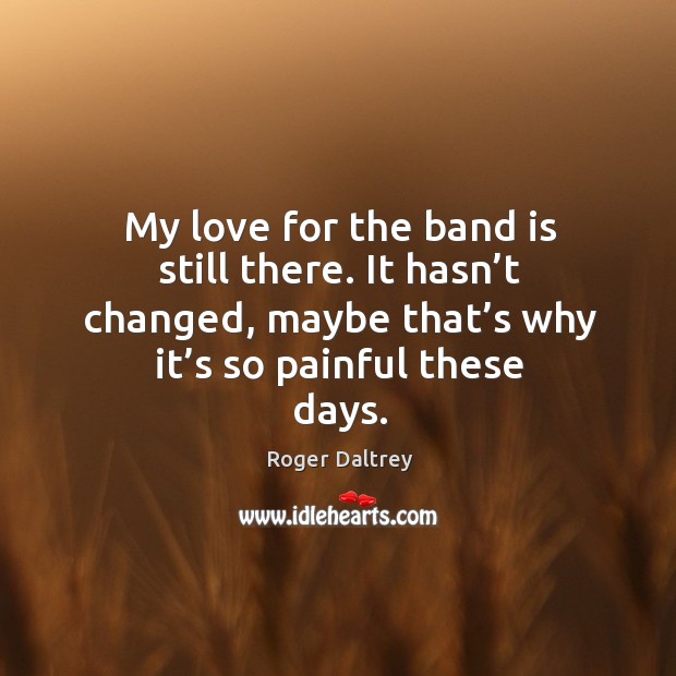 My love for the band is still there. It hasn’t changed, maybe that’s why it’s so painful these days. Image