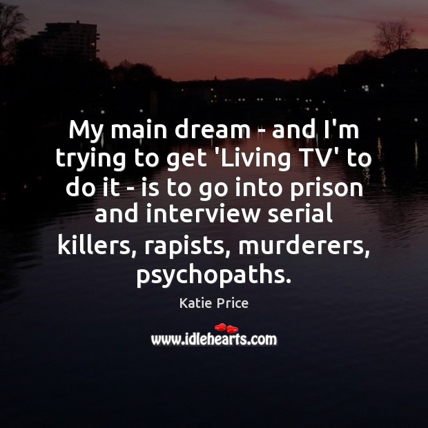 My main dream – and I’m trying to get ‘Living TV’ to Katie Price Picture Quote