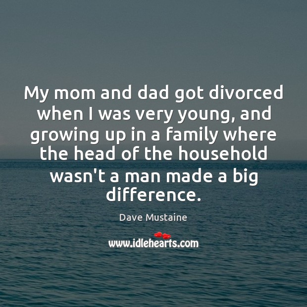 My mom and dad got divorced when I was very young, and Image