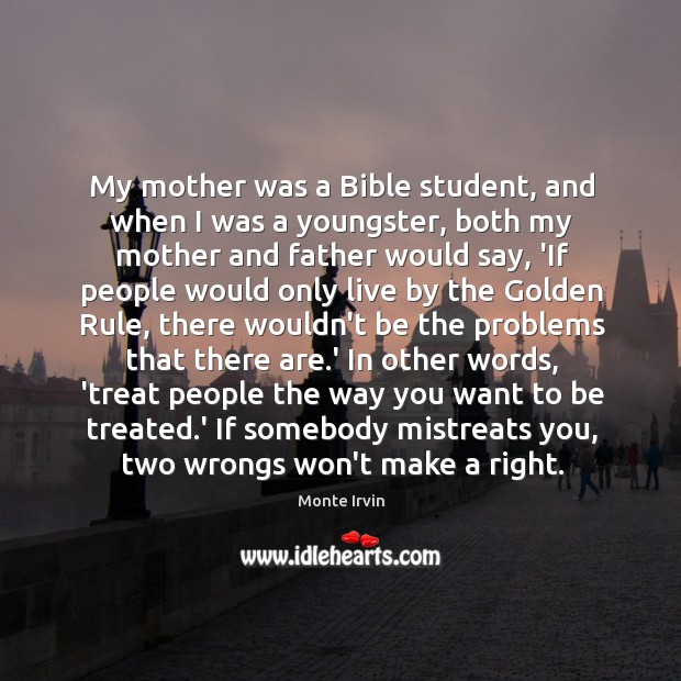 My mother was a Bible student, and when I was a youngster, Image