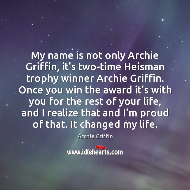My name is not only Archie Griffin, it’s two-time Heisman trophy winner Image