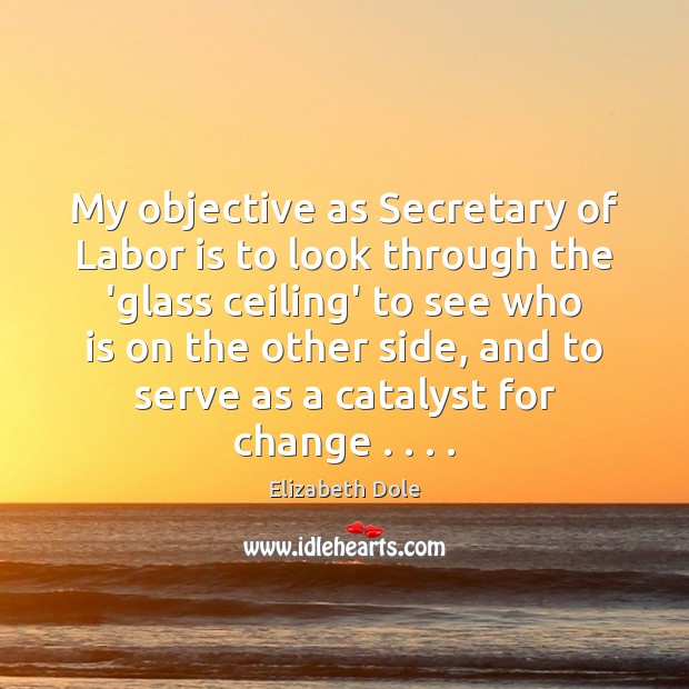 My objective as Secretary of Labor is to look through the ‘glass Image