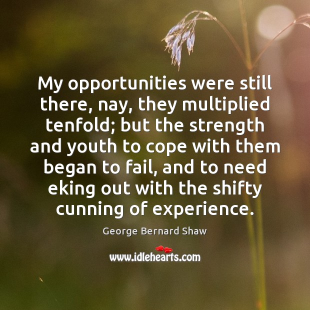 My opportunities were still there, nay, they multiplied tenfold; but the strength Image