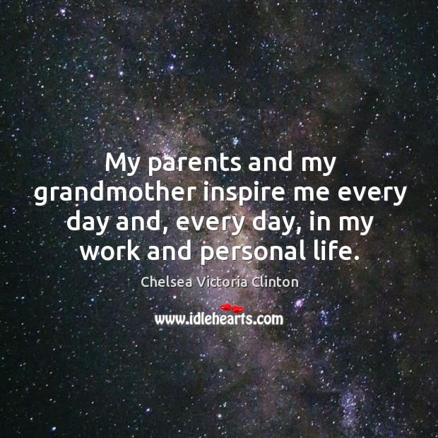 My parents and my grandmother inspire me every day and, every day, in my work and personal life. Image