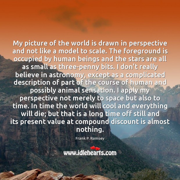 My picture of the world is drawn in perspective and not like Frank P. Ramsey Picture Quote