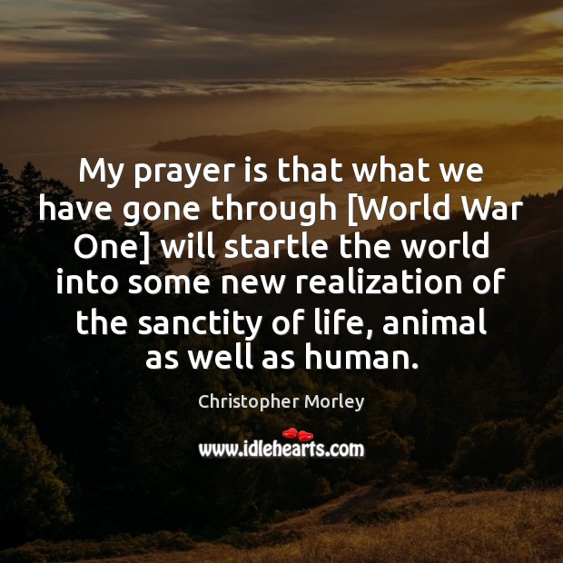 My prayer is that what we have gone through [World War One] Prayer Quotes Image