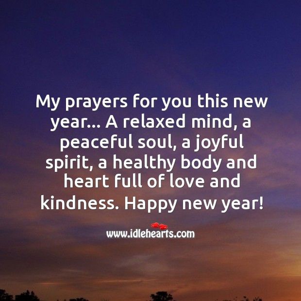 My prayers for you this new year. Image