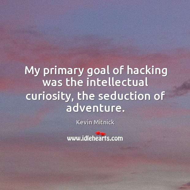 My primary goal of hacking was the intellectual curiosity, the seduction of adventure. Image