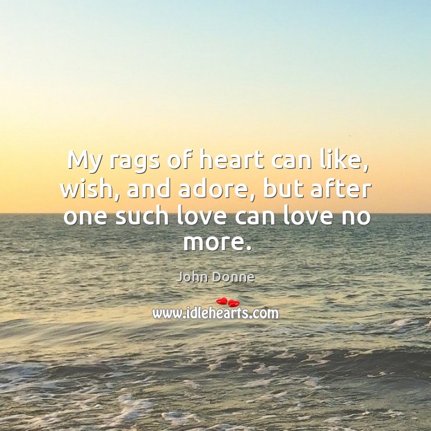 My rags of heart can like, wish, and adore, but after one such love can love no more. Image