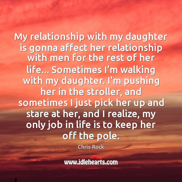 My relationship with my daughter is gonna affect her relationship with men Daughter Quotes Image