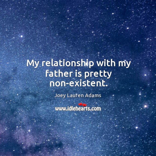 My relationship with my father is pretty non-existent. Joey Lauren Adams Picture Quote