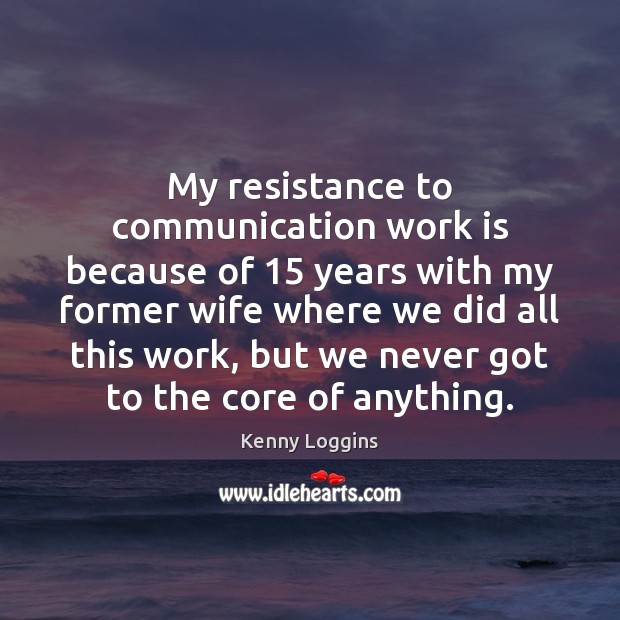 My resistance to communication work is because of 15 years with my former Image