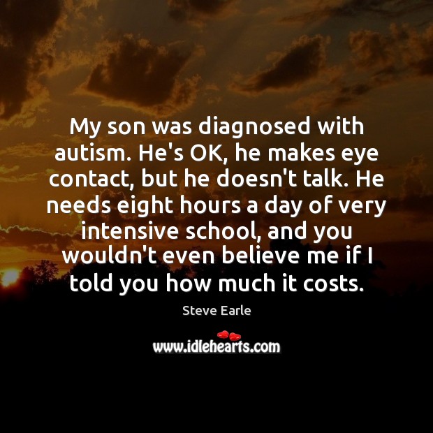 My son was diagnosed with autism. He’s OK, he makes eye contact, Image