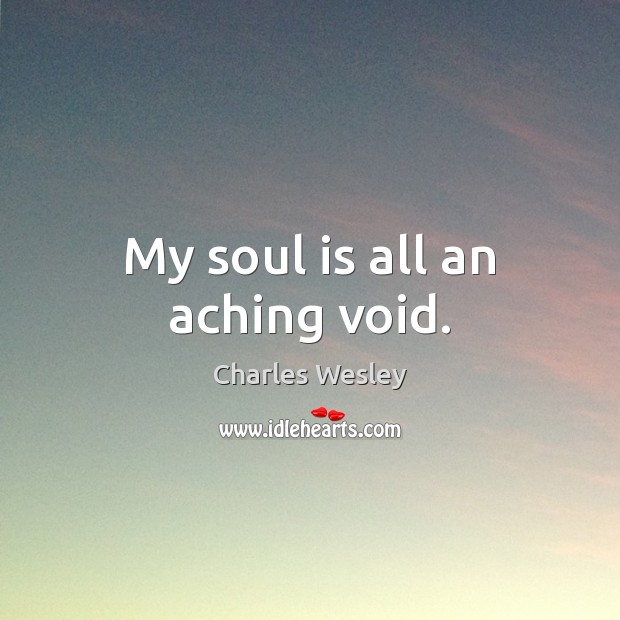 My soul is all an aching void. Charles Wesley Picture Quote