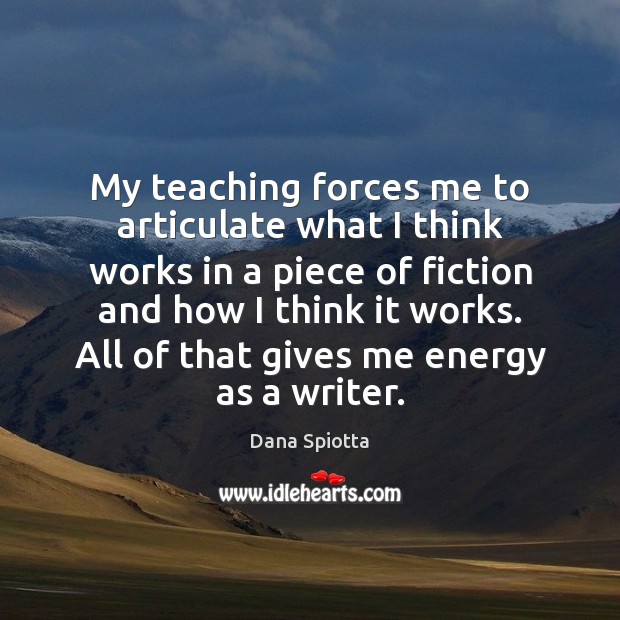 My teaching forces me to articulate what I think works in a Image
