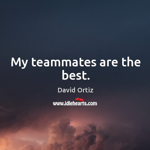 My teammates are the best. David Ortiz Picture Quote
