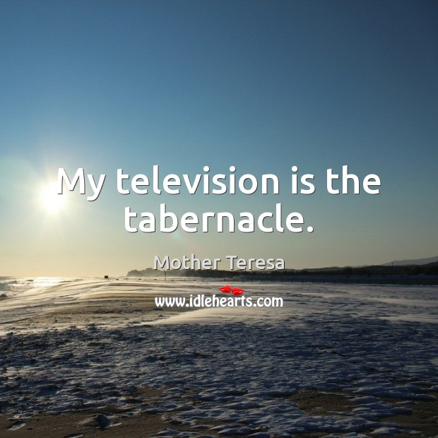 My television is the tabernacle. Television Quotes Image