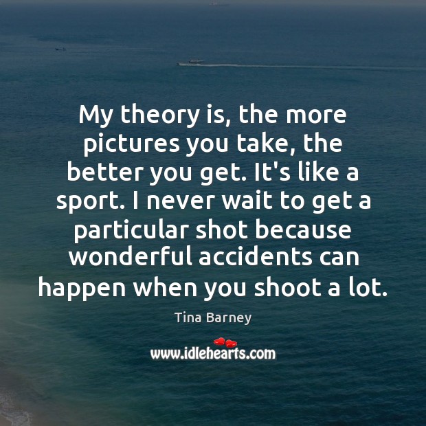 My theory is, the more pictures you take, the better you get. Tina Barney Picture Quote