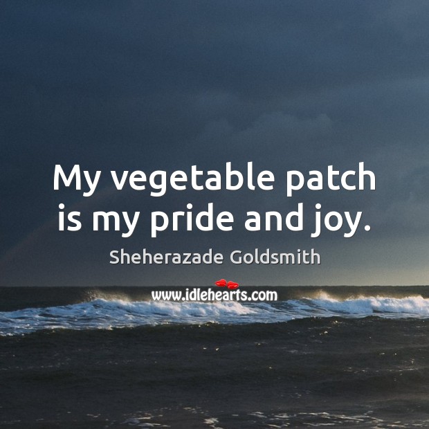 My vegetable patch is my pride and joy. Sheherazade Goldsmith Picture Quote