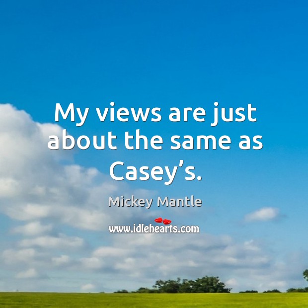 My views are just about the same as casey’s. Mickey Mantle Picture Quote